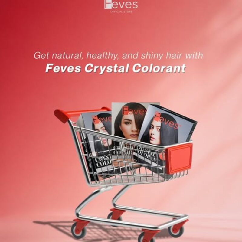 Feves di Instagram — Kemasan Crystal Colorant di dalam troli belanja mini