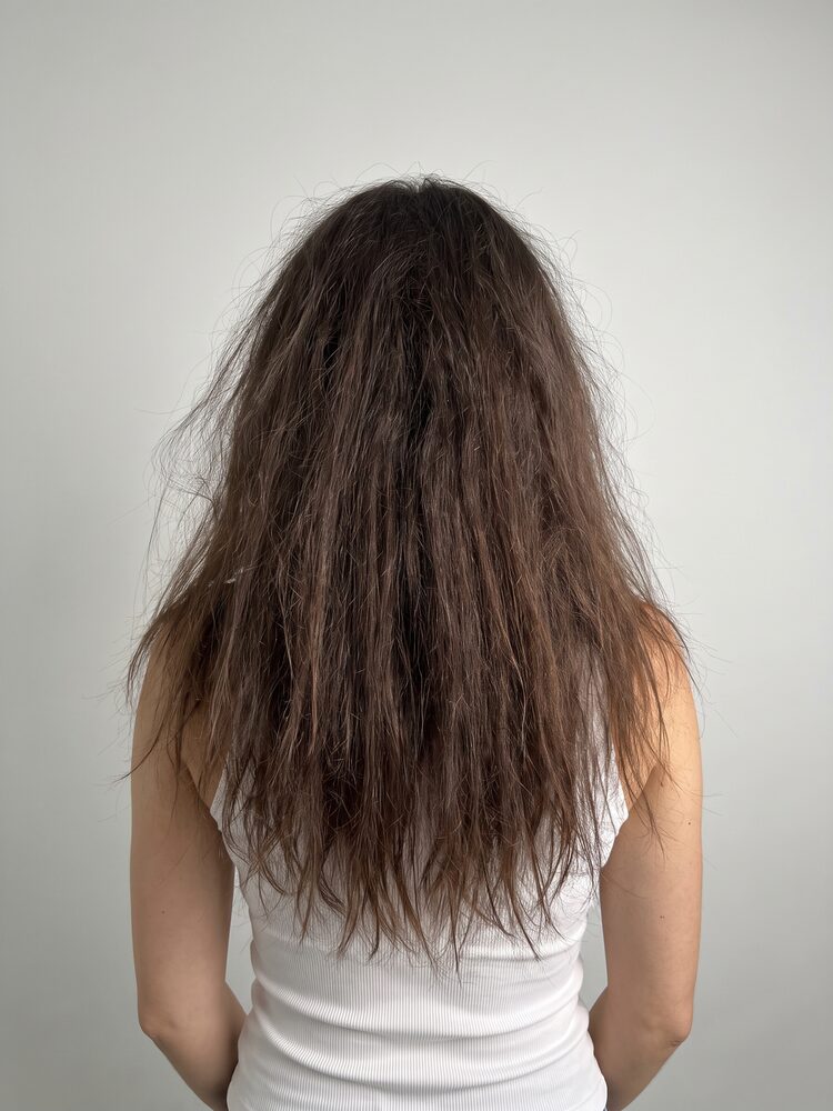 Sebelum perawatan — Hair Mask 68% Rosemary Water